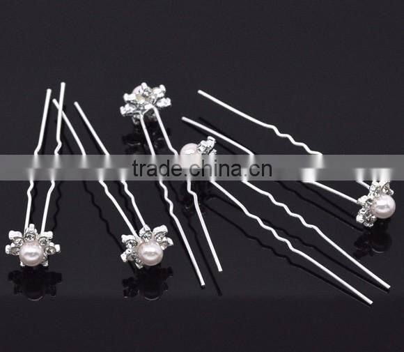 Wholesale 2-7/8" Rhinestone Flower Charm Wedding Hairpins