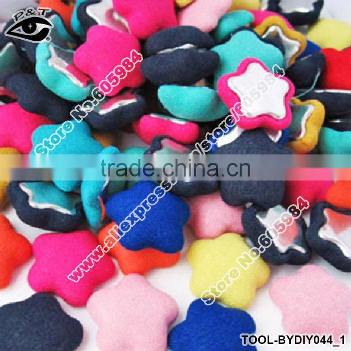 Flatback Star Fabric Covered Button 15mm Handmade DIY Jewelry Accessories for Garment Bag