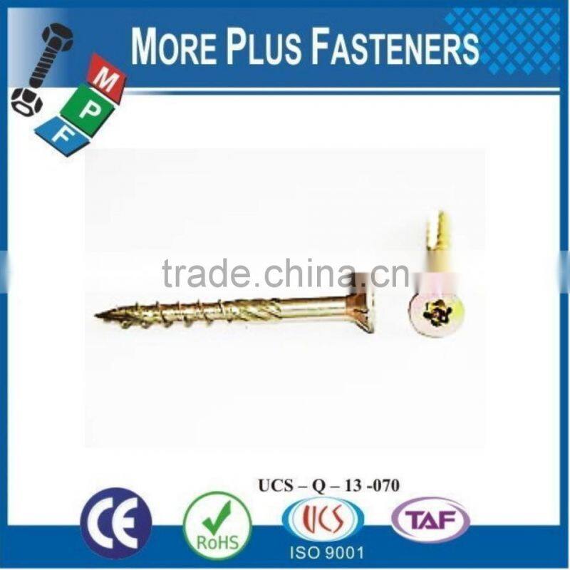 Made in Taiwan Chipboard Screw Particle Board Screw Gympsum Board Screw Pozi Drive Countersunk Head Six Lobe Recess Torx Drive