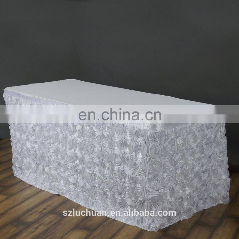 Fashion Design Polyester Satin Suzhou Decoration Wedding Table Skirt