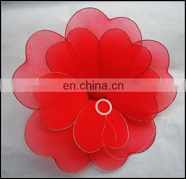 Red double layer Nylon flower