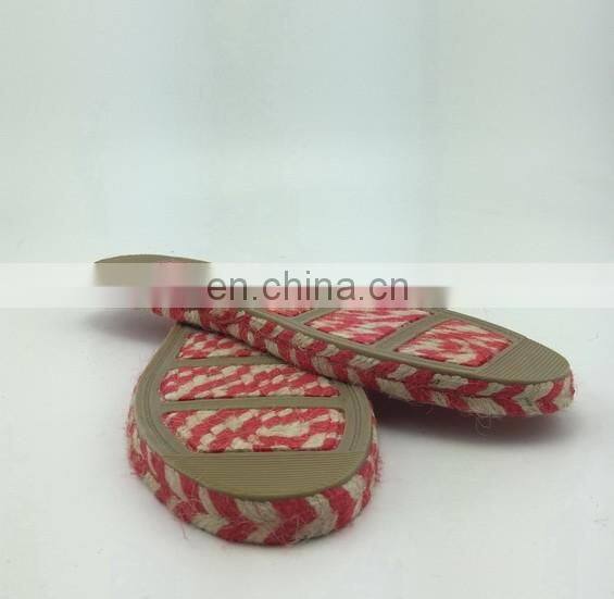 Wholesale shoes sole for espadrilles jute outsole hemp rope sole 2017