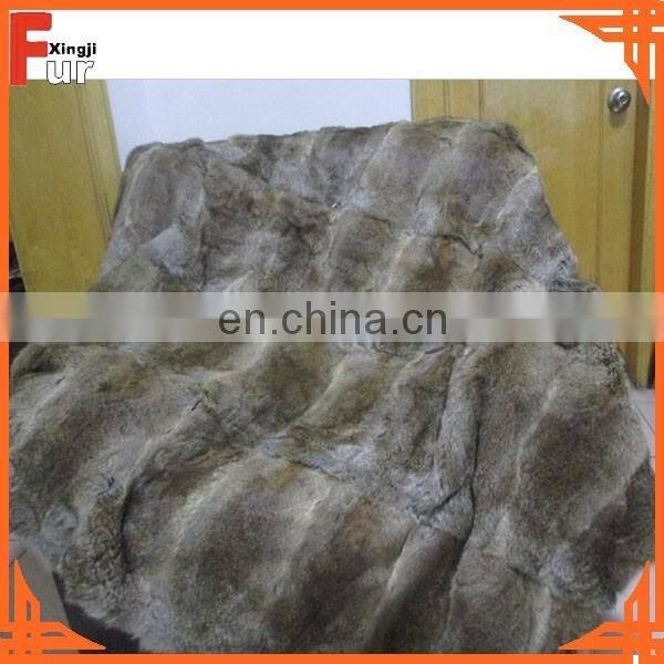 Wholesale Natural Brown Rabbit Fur Throw