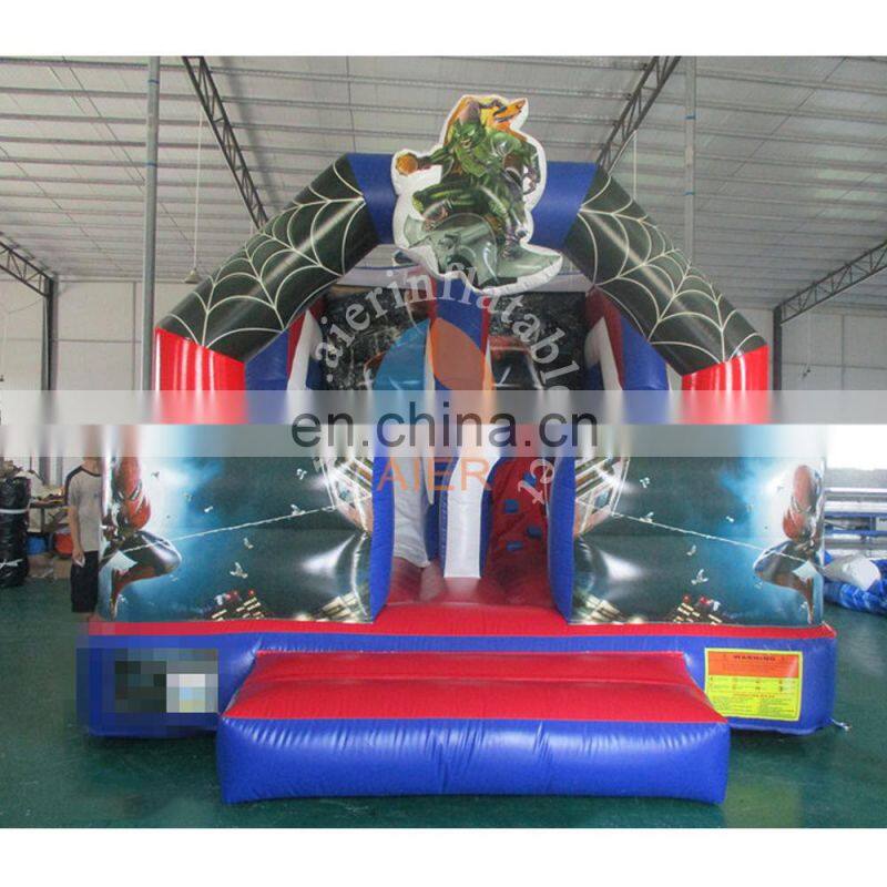 Customized inflatable spideman slide / bouncey dry slide inflatable children slide