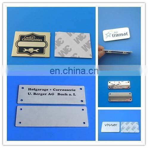 die casting zinc alloy metal plate for wallet decoration, anti silver letter bag plate in u buckle