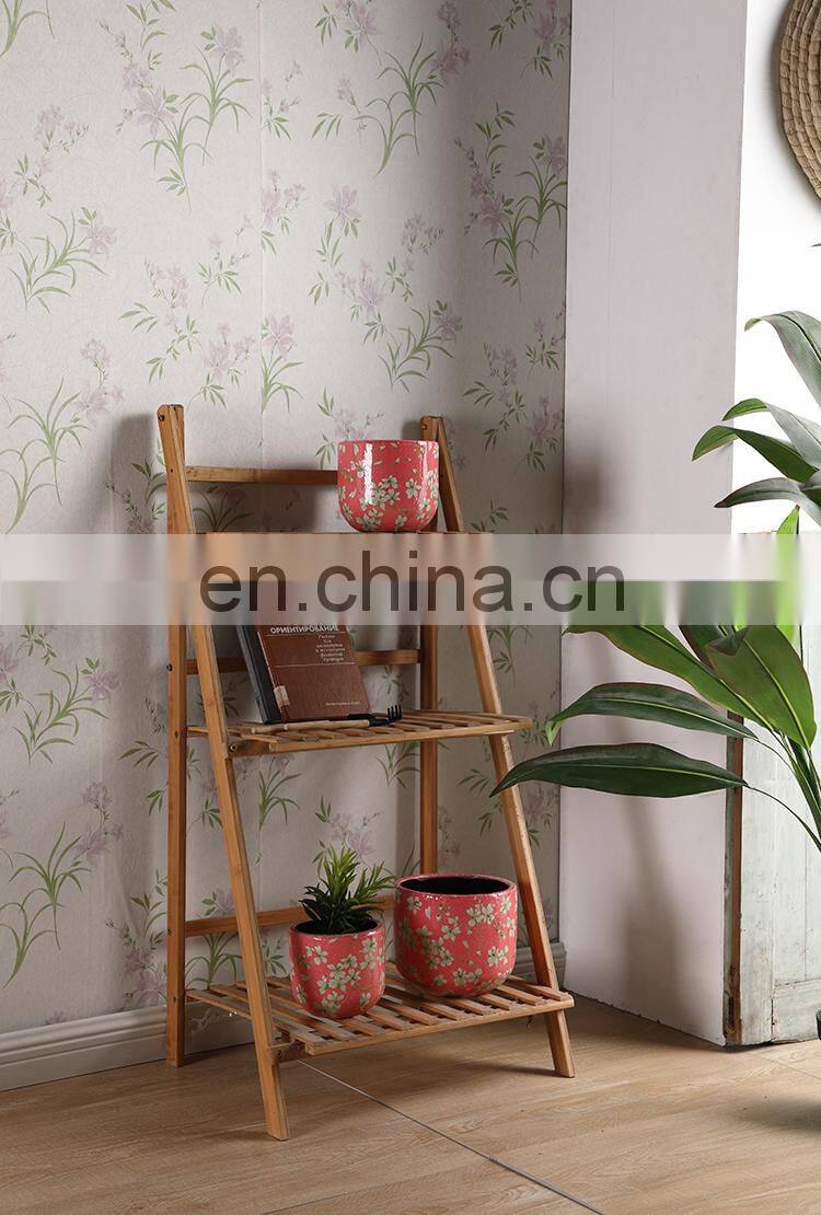 Home decoration item flower pattern indoor outdoor large pink ceramic plant pots for livingroom balcony
