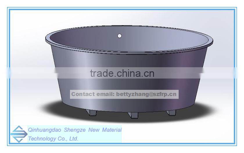 FRP fish farm tank, gel coating surface treatment, fish farming application tank