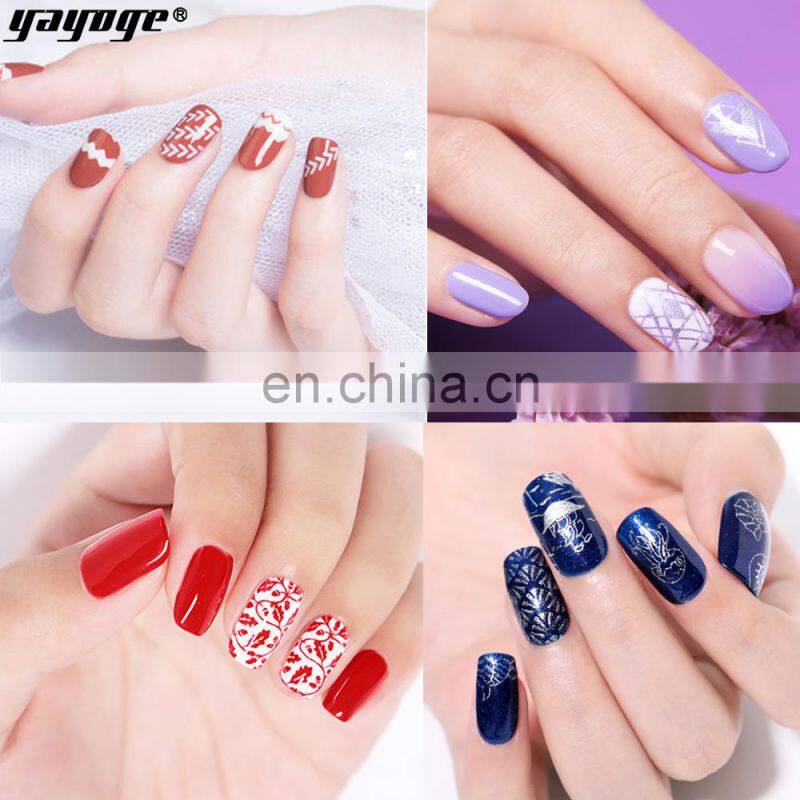 Private label 12 colors 8g nail art stamp gel nail polish semi permanent uv led stamping gel for wholesale