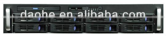 2U 8*2.5''/3.5'' HDD with 500W Power Supply and sliding kit Storage Server Case