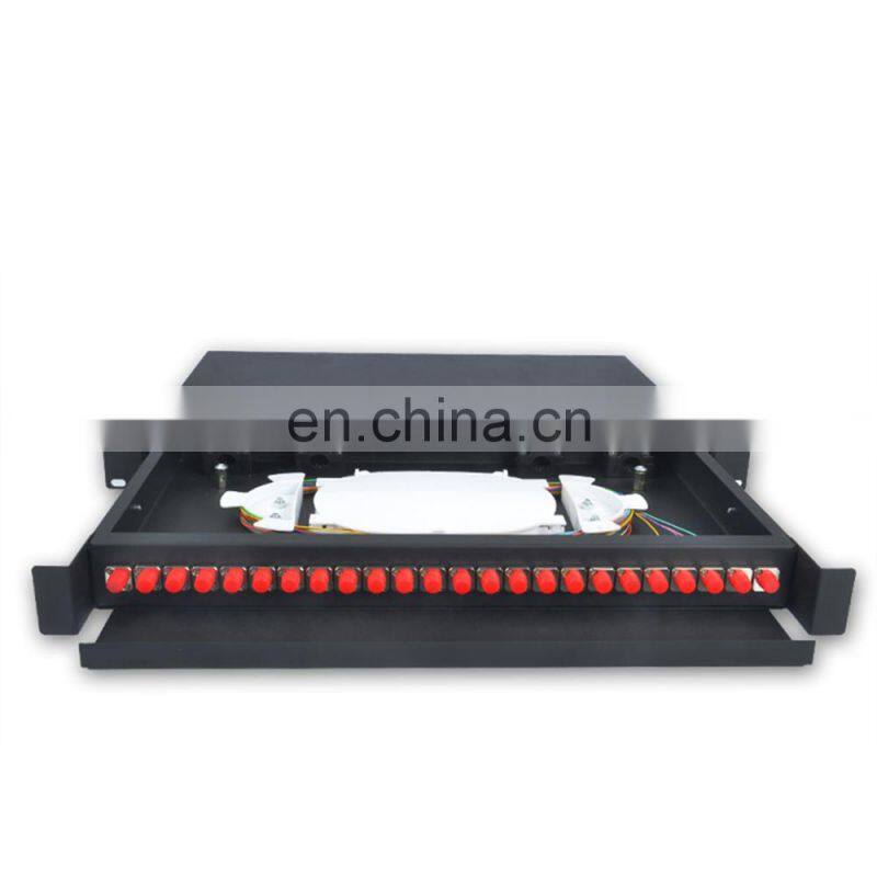 MT-1006-SC High Quality 19" Network Cabinet Mount Type SPCC 1U Fully Loaded 12 24 Core ODF With SC A/PC Adaptor And Pigtails