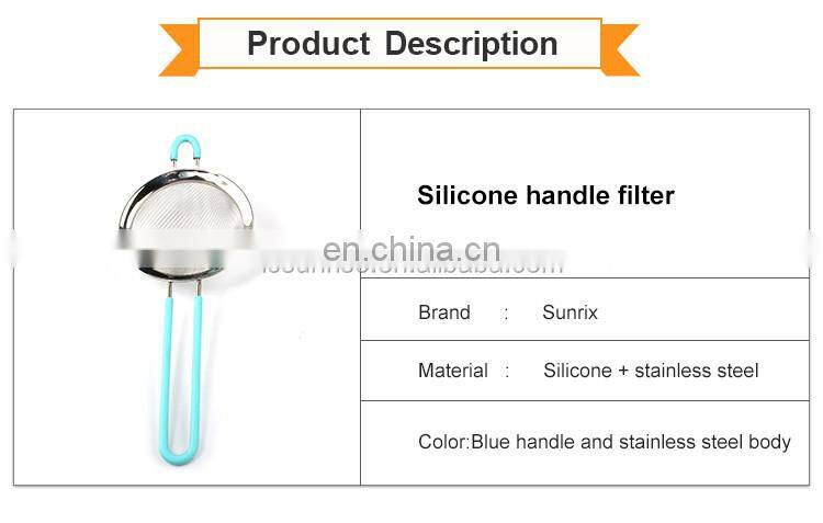 Best Selling Silicone Handle Stainless Steel Strainer Filter