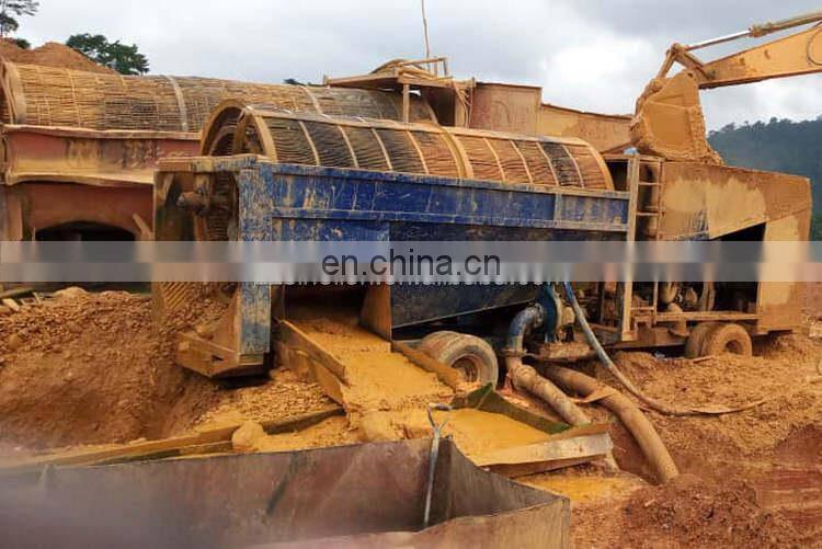 Movable type mobile gold soil washing machine price for Ghana