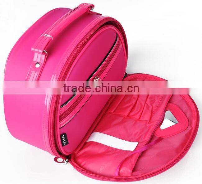 High quality leather cosmetic train case,beauty makeup vanity case,leather makeup travel case