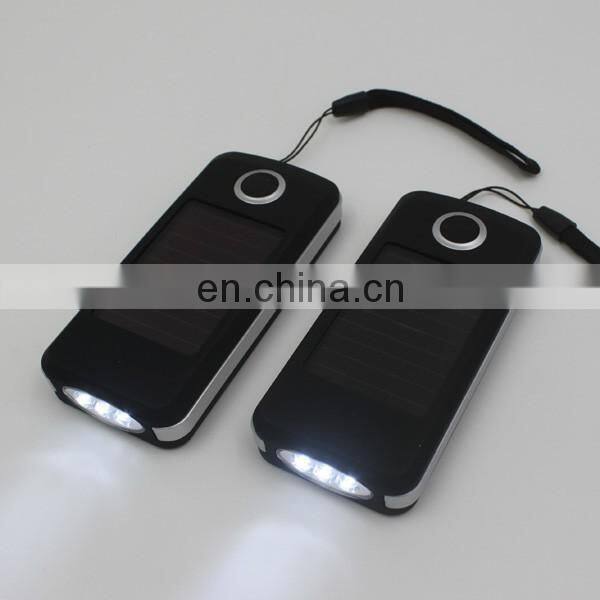 Black Soft Touch Rechargeable Rectangle 3 LED Solar Torch Light