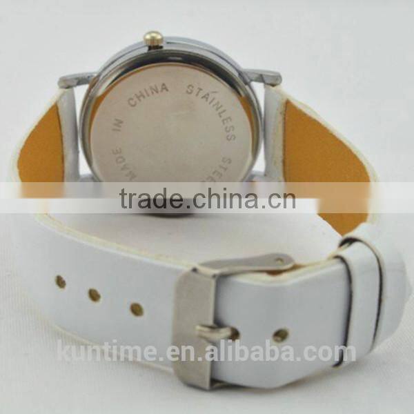 fashion promotion gift watches with quartz analog movt, stainless steel case back