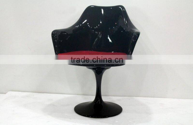 replica classic fiberglass tulip armchair with fabric cushion by Eero Saarinen