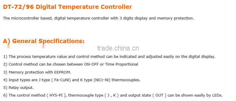 DT 72/DT 96 DIGITAL TEMPERATURE CONTROLLER