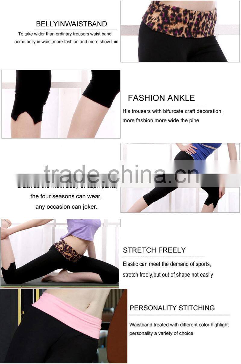 women Tights Capri YOGA Running Closed-fit Pants High Waist Cropped Leggings Fitness