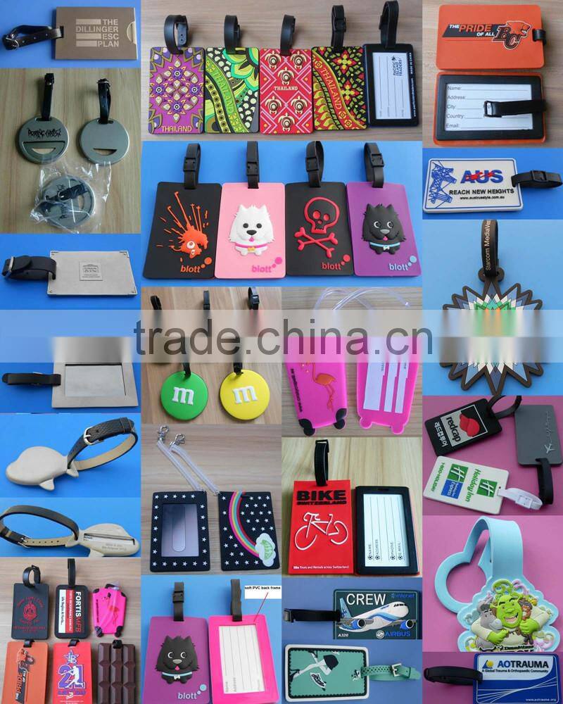 rectangle soft PVC luggage tag with personal photo