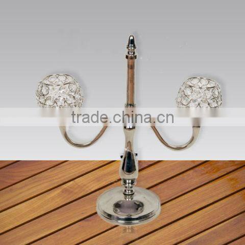 3 lights Aluminum Candle Stand with crystal for Home Decor & Wedding Decor/ Candelabra
