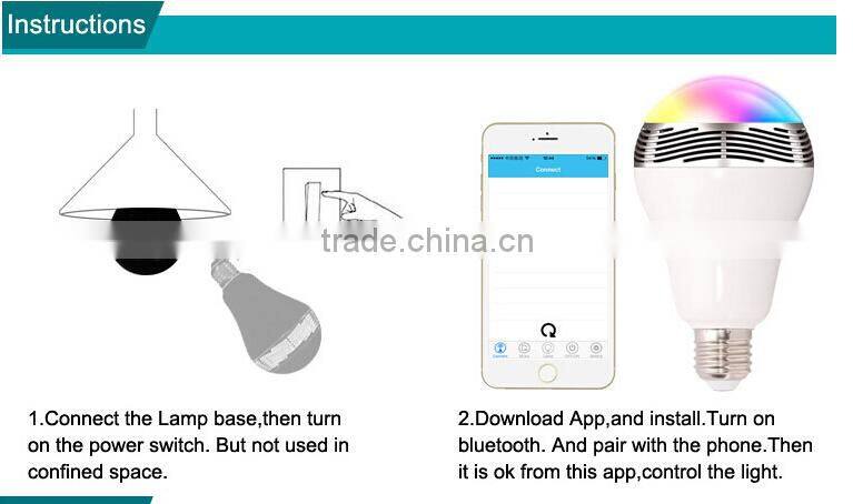 2015 new products led bulb bluetooth speaker controller support ios/android wholesale