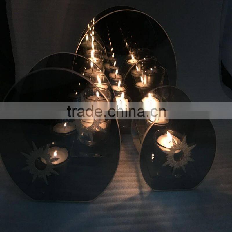 infinity light glass globe cone tealight candle holder