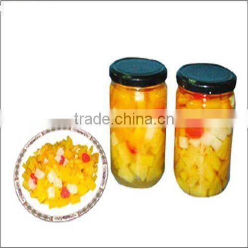 glass jar fruit cocktail