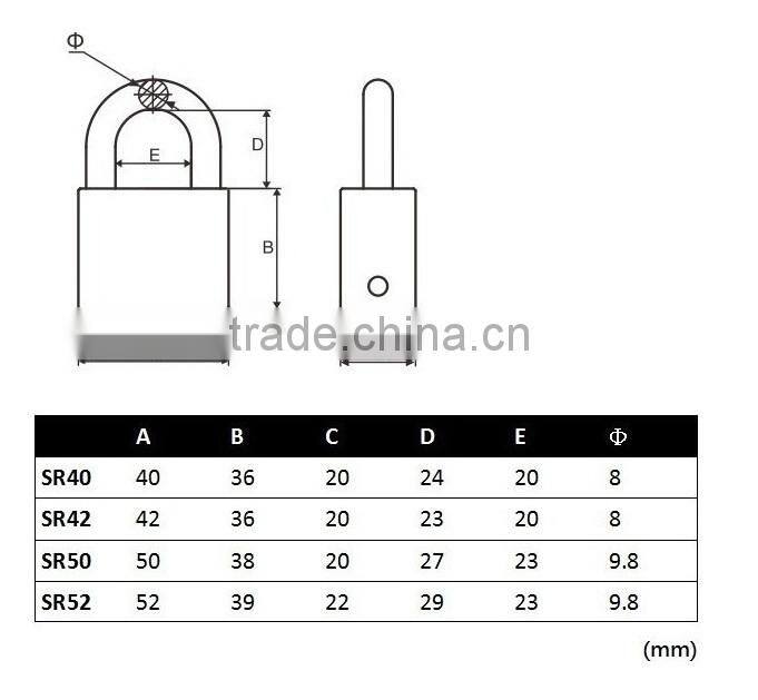 rekeyable interchangeable cylinder double steel ball locking square brass padlock