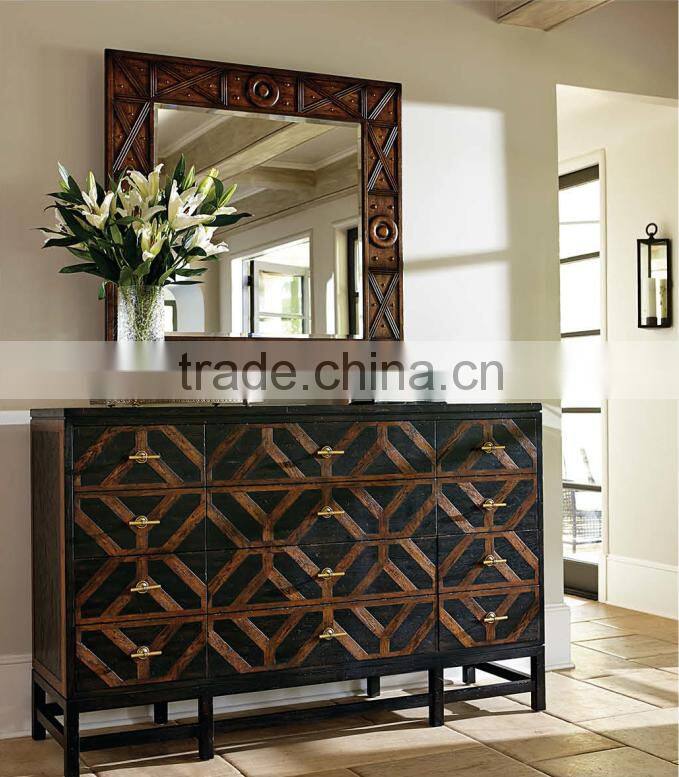 American classical dresser with mirror, solid wood dresser