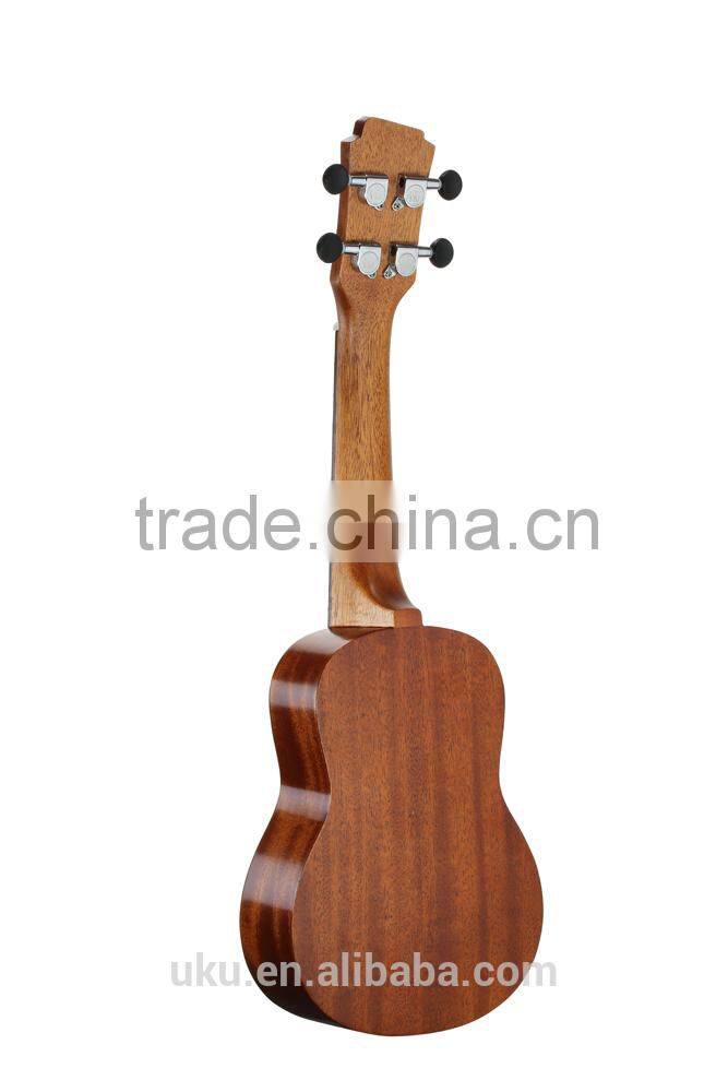UKU wholesale 21" engraving lovely Soprano wooden ukulele with ukulele case bag