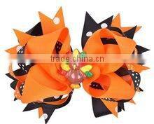 2015 children Halloween Hair Bow boutique Hair Bow accessory large thanks giving Bow With Clip CB-3380