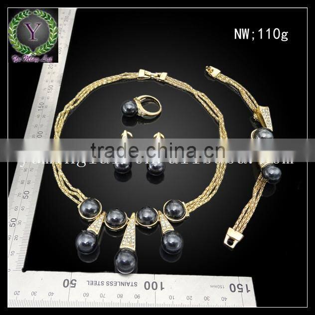black color african coral beads jewelry set wholesale