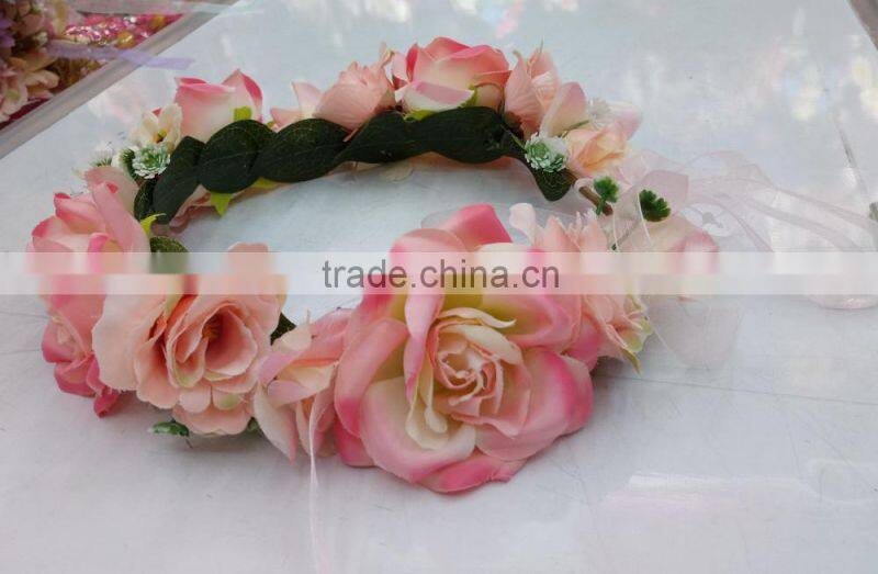 Fashion tiara flower garland crown headband for women wedding garland crown handband for girls
