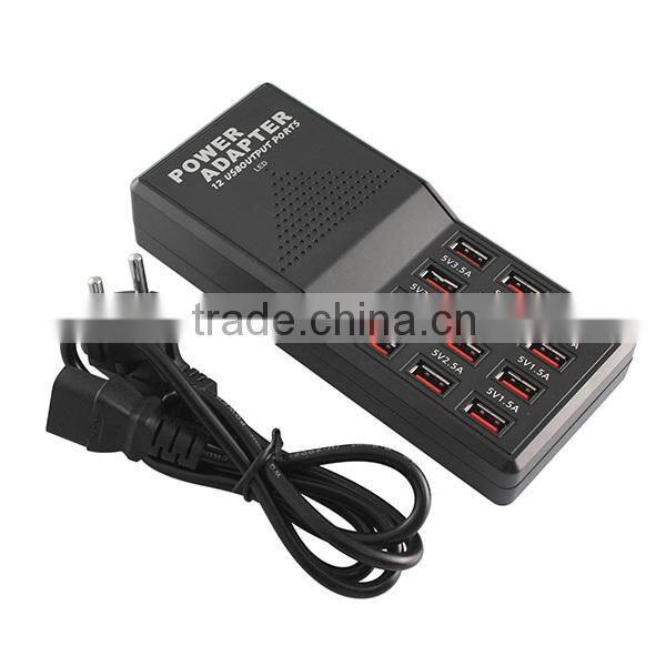 12 USB Outputs 5V 12A Multi Ports Fast Charging USB Power Adapter