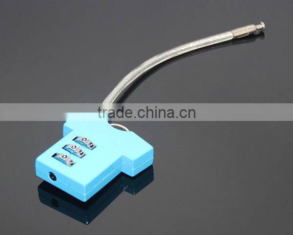 Steel Wire Resettable 3 Digit Combination Travel Luggage Suitcase Padlock Alloy T-shirt Metal Digital Locker Lock
