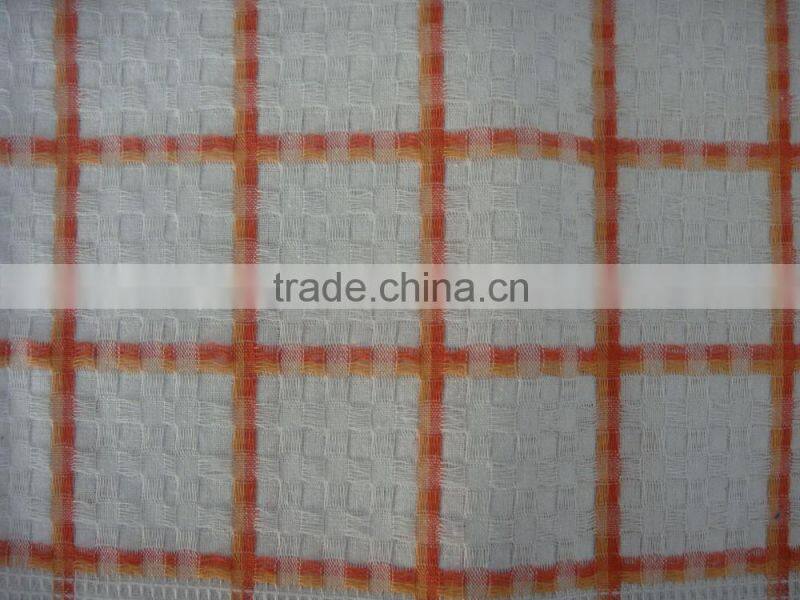 China supplier large waffle check tea towel with carrot design