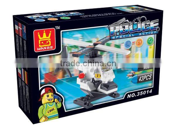 Factory price Hot sale police helicoper block toy