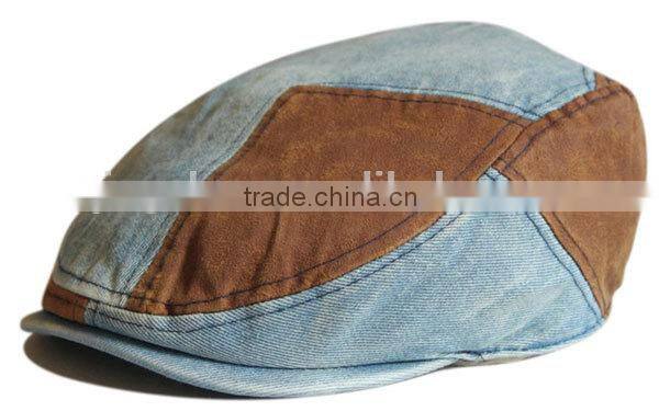 Sunny Shine customized washed denim hat black beret