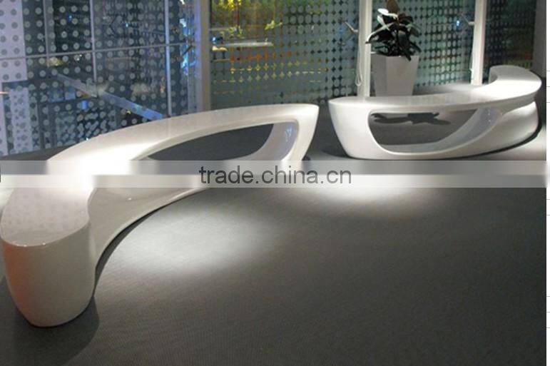 2015 Hot Sale Fiberglass Morden Moon-Shape Bench