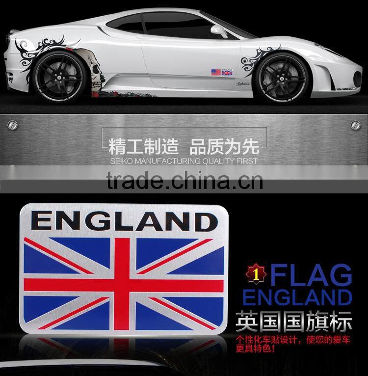 England Britain UK Flag Rectang Racer Rear Emblem Badge Motor Sport Sticker Car