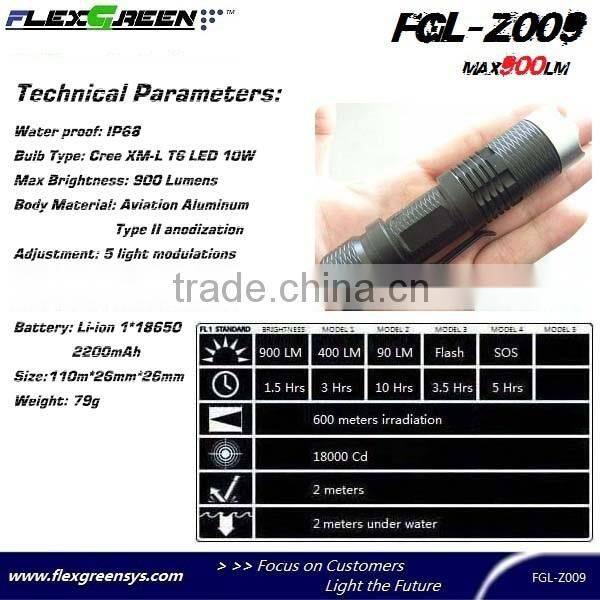 rechargable 18650 battery zoom function T6 mini led torch