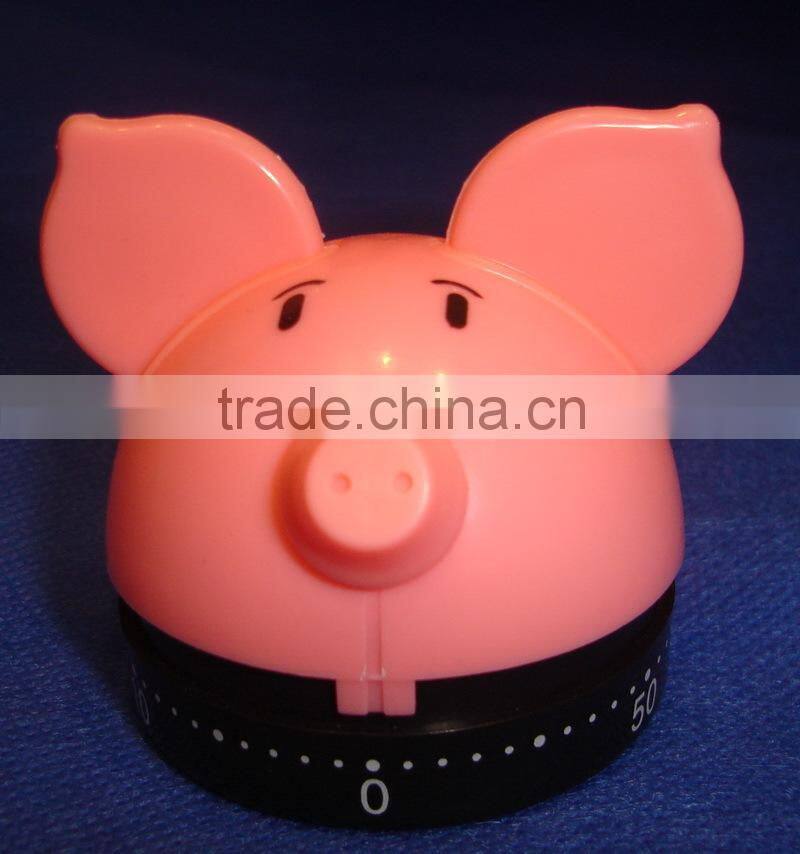 China stainless steel pig shape mechanical kitchen Timer