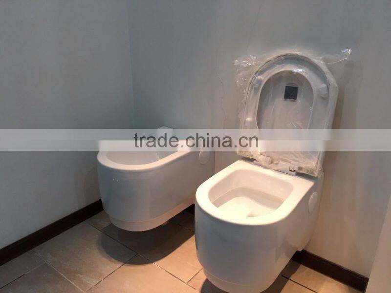sanitary ware new design round wall hung toilet concealed tank wall mounted toilet