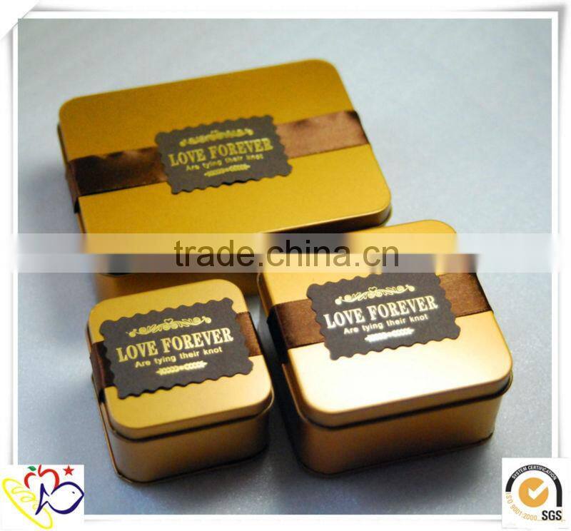 alibaba china decorate 3 size gold tin box wedding favor boxes/decorative boxes for sweets