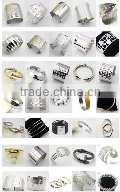 India large punk hip hop multi strings18k gold plating wide cuff bangle opened