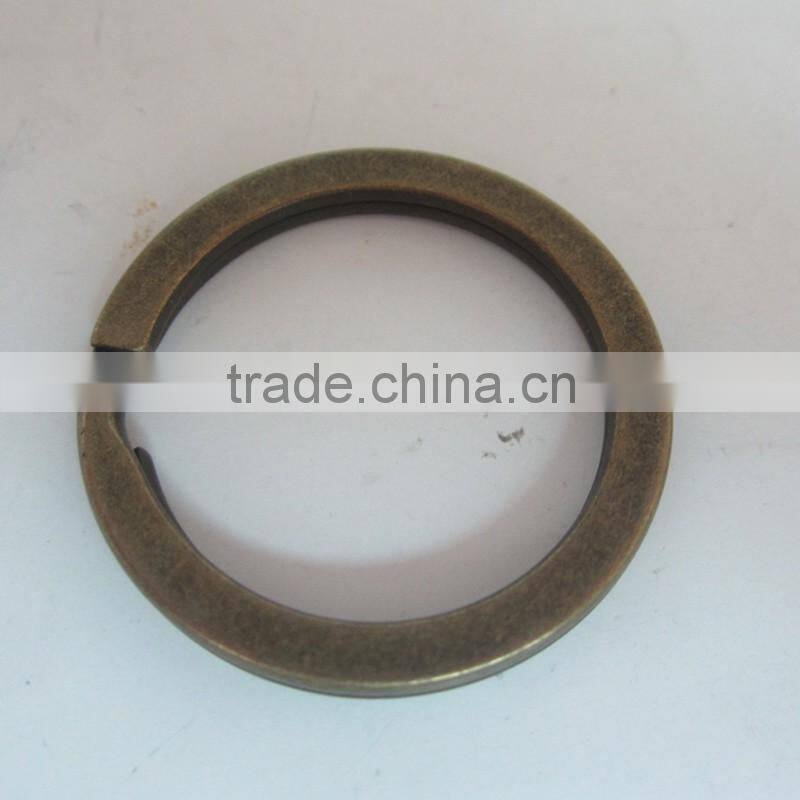 Round Shape Antique Brass Metal Flat Key Ring For Promotion Gift