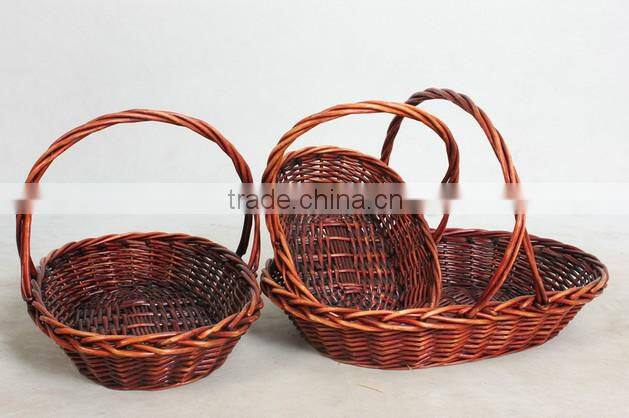 brown oval baskets for willow wicker flower factory supplier