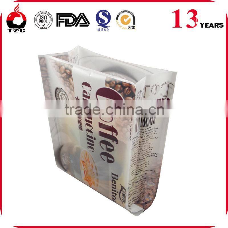Side Gusseted Aluminum Foil Coffee Bag with degassing valve