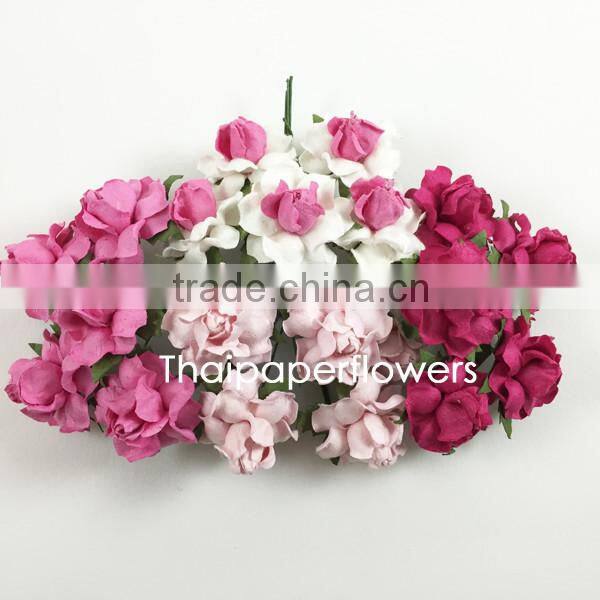 4 Pinks Handmade Mulberry Paper Flower, Wedding Party, Scrap-booking Crafts, Wholesale 21/00