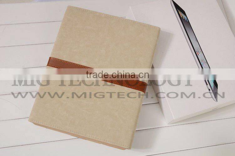 High end Leather Case for Ipad 2 3 with belt, for ipad accessories, for ipad3 case